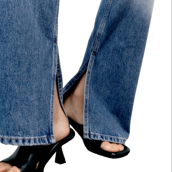 ZARA Wide leg split jeans NWT - Picture 4 of 7